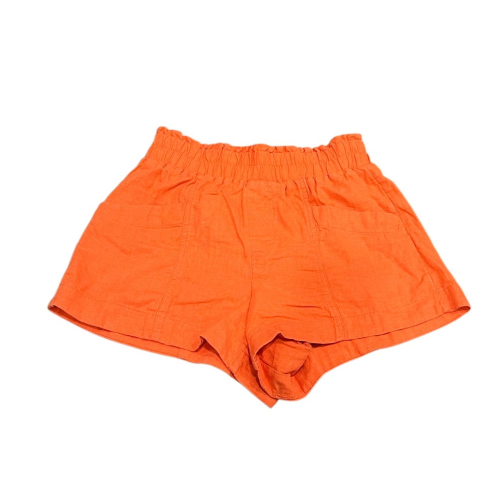 A New Day Orange Linen Blend Shorts Size XS